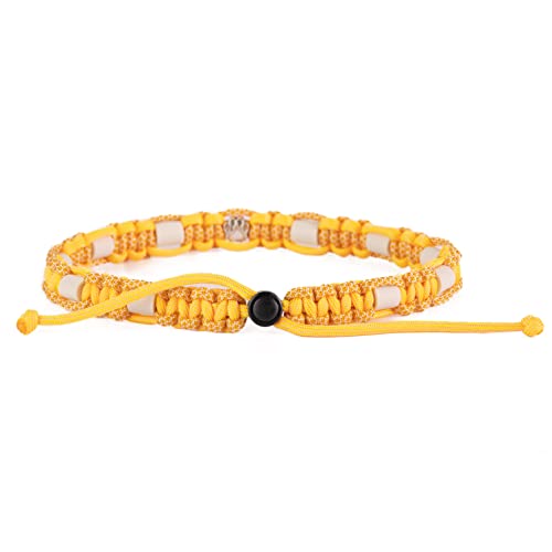 Dalias Dogs - Premium EM-Keramik Hundehalsband Katze Halsband Hund Schmuckhalsband Hundehalsband Paracord(15-20 cm, Honig Pastell)