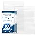 100 Count - 10 X 12, 2 Mil Clear Plastic Reclosable Zip Poly Bags with Resealable Lock Seal Zipper by Spartan Industrial (More Sizes Available)
