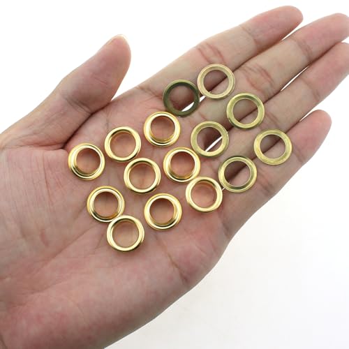 Bxian 35217-RPR-38-25 25Pcs Solid Brass 3/8 Inch Grommet Kit Finished Grommets And Washer Gold Coloured Grommet Refills thumb #2