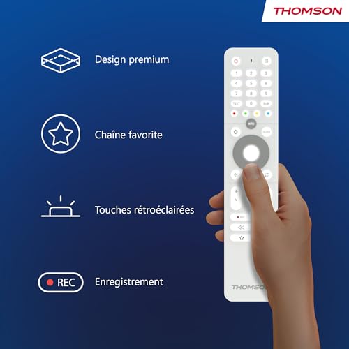 THOMSON 32 Pouces (80 cm) LED HD Blanc Easy TV – Non Smart – Hotel Mode, USB, HDMI, Triple-Tuner (Câble/Satellite/Antenne), CI+, A+ Panneau – 32HD2S13W