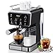 Yabano Espressomaschine Siebträgermaschine 20 Bar mit 500ML Automatischer Milchaufschäumer, 6 Getränke, Modernes Farb-Touchscreen-Display, 1.5L Wassertank, Cappuccino & Latte Kaffeemaschine, 1350W