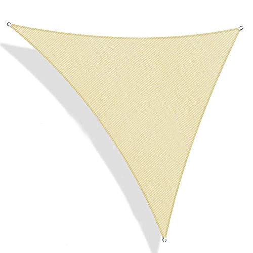JYCRA, tenda parasole per protezione UV, triangolare, 3 x 3 x 3 m, filtro anti UV, impermeabile, tenda da sole, baldacchino, per esterni, giardino, patio, Khaki, 10x10x10ft