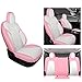 Tapha Faux Leather Seat Cover Set for Tesla Model 3 2017-2022, Breathable and Water-Resistant, Include Seat Covers for Front and Rear Seats (White/Pink)