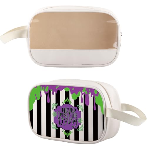 WSNANG - Saco de maquilhagem transparente com fecho de correr inspirado no filme de fantasmas para Halloween, presente inspirado no filme fantasma, Living Tb, Tamanho único, Estilo retro