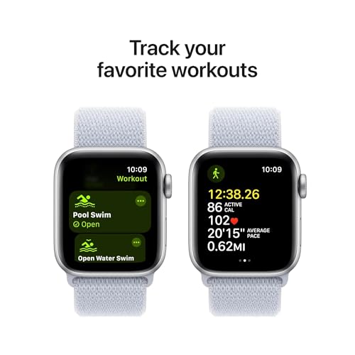 Image of Apple Watch Series 10 [GPS, 46mm] - Silver Aluminum Case with Blue Cloud Sport Loop (Renewed)