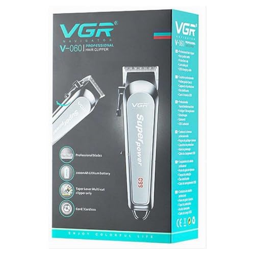 Trade Shop - Tagliacapelli Senza Fili Regolabarba Uomo Batteria Ricaricabile Rasoio Vgr V-060 - 3
