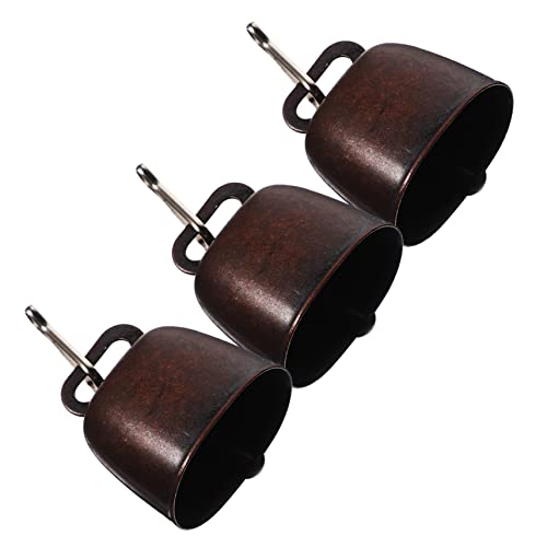 Luxshiny 3 Sets Outdoor Pet Bell Metal Camping Bells with Hanger Lightweight Lost Design for Pets for Hiking Antique Finish