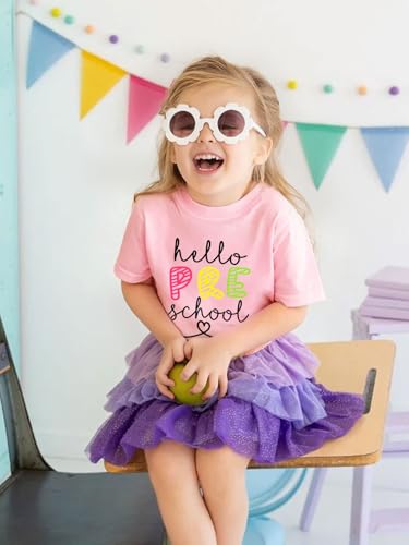 Image of First Day of School Shirt Girls Boys Preschool to 5th Grade Tshirt Kids Back to School Graphic Tee Tops