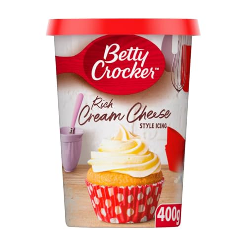 Betty Crocker Cream Cheese Style Icing 400G - Perfect for Cakes and Cupcakes - Easy to Use and Microwaveable - Suitable for Vegetarians - Enough for 20cm Double Layer Cake or 27 Cupcakes