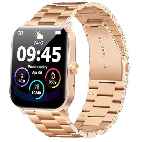 Compatible for QONBINK Smart Watch Bands, 22mm Stainless Steel Metal Replacement Straps Compatible for QONBINK, ganopterygon, Jacoosa L70 1.85" Smart Watch, Compatible for JeeJTek TGW008 Watch (22mm