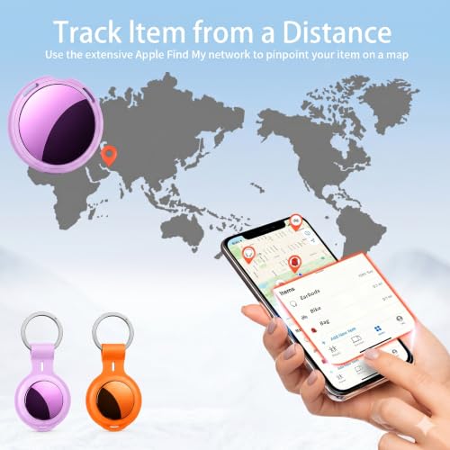 Image of 2 Pack Tracker Tags [Apple MFi Certified] Pair with Apple Find My (iOS Only) Bluetooth Air Smart Tags Key Finder Item Locator Waterproof Finder Worldwide Tracking for Pets Wallet Backpack Dogs Luggage