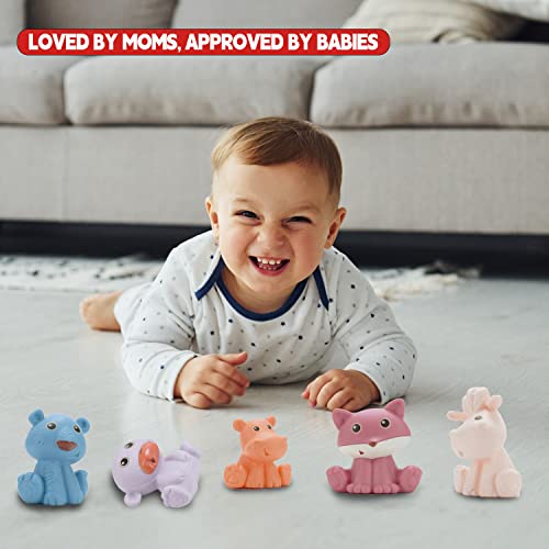Mold Free Animal Baby Bath Toys For Toddlers/ Infants 6 - 12 Months, 9 Pack No Hole No Mold Silicone Bathtub Toys Eco-Friendly Non Toxic Bathtub Float Toy For Water Play Kids #TOP3