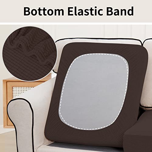 Image of Easy-Going Stretch 3 Pieces Couch Cushion Cover for Sofa Seat