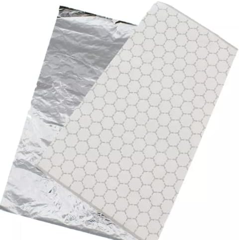 500 Pre Cut Aluminum Foil Sheets - Insulated, Grease-Resistant Foil Wrap for Hot Food Items - Unprinted, Honeycomb Laminated Food Wrap - 10 3/4" x 14"