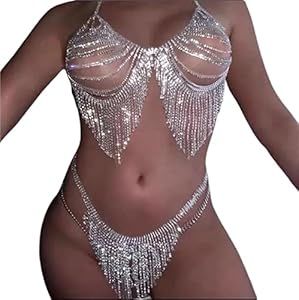 Smgzc Glanzkörperkette Strass BH Set 5 Stück