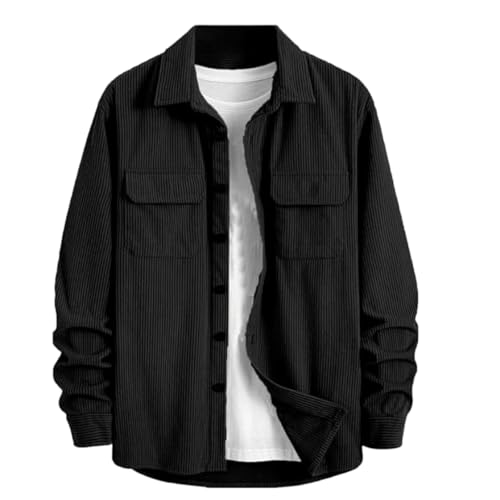 Image of MiraMichi Men's Full Sleeve Corduroy Striped Casual Jacket, Ideal for Stylish Everyday Outfits