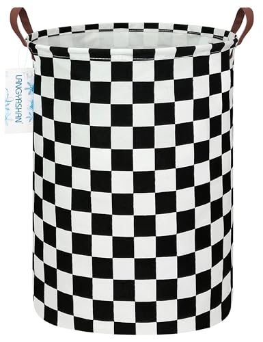 LANGYASHAN Laundry Basket Canvas Fabric Collapsible Organizer Basket for Storage