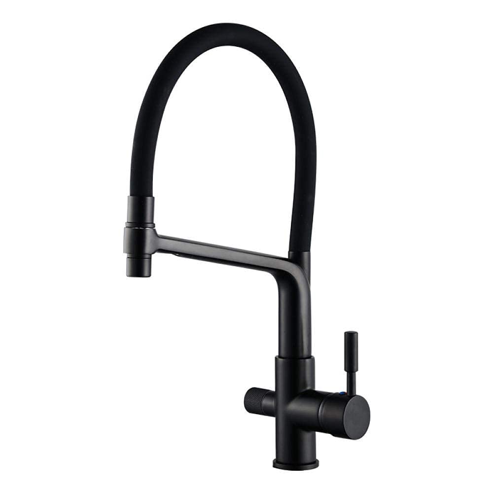 Robinet de bassin noir rotatif 360° idéal pour cuisiner et laver de grands plats