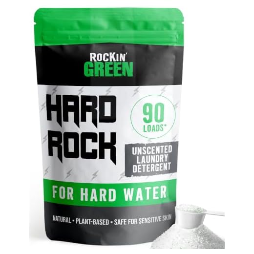 Rockin' Green 45oz (90 Loads) Hard Rock Laundry Powder Detergent for Hard Water - All Natural, Unscented Laundry Soap Powder - Biodegradable & Vegan - Safe for Sensitive Skin