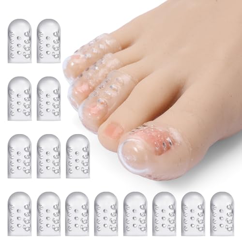 50 Pcs Silicone Anti-Friction Toe Protector, Soft Clear Little Gel Toe-Protectors Breathable Toe-Covers, Toe Covers for Women, Toes Sleeves for Men Women