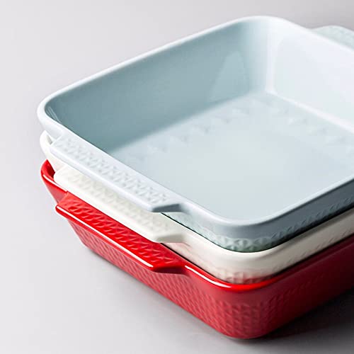 Ceramic Baking Pans Set, 2-Piece Rectangular Bakeware, Oblong Casserole Dish for Cooking and Baking (Colour: White, Size: Small) - Image 4