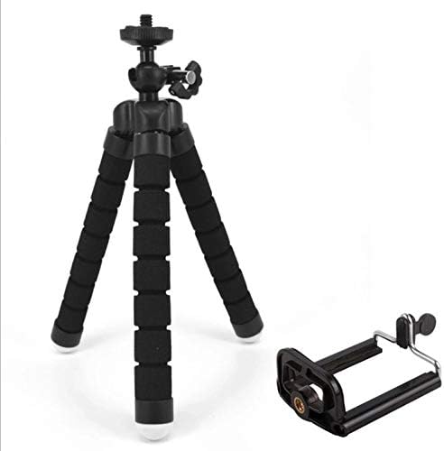 Phone Tripod, Compatible with iPhone, Android, Camera, and gopro, Small and Lightweight Mini Tripod with Flexible Legs (Black)