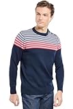 armor lux maglione deauville pullover, marina deep/cardinale/natur, m uomo
