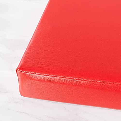 Coussin de banc de jardin rouge en cuir imperméable 160x30x5 cm
