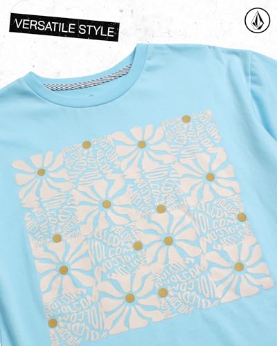 Image of Volcom Girls Shirts - Casual Crewneck Short Sleeve Graphic Tee Trendy Tops - Breathable Girls Summer Clothes