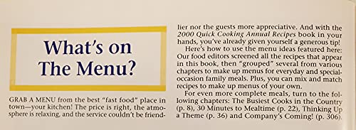 2000 Taste of Home's Quick Cooking Annual Recipes 0898212820 Book Cover