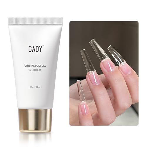 GAOY Crystal Poly Gel, 60g Nail Extension Enhancement Builder Gel, for Beginner & Professional Nail Art Salon DIY at Home, Nude 03