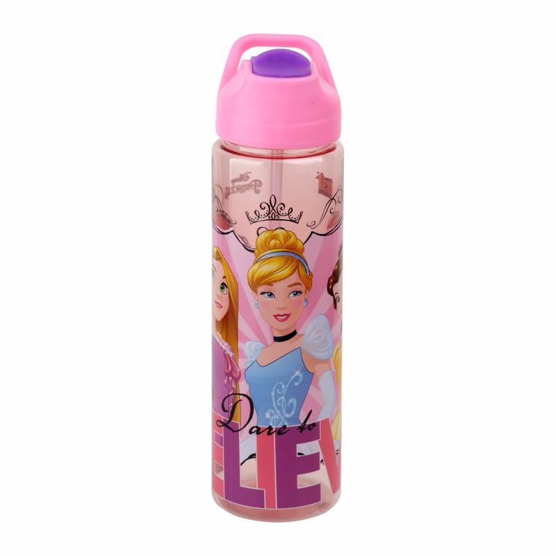 Image of SKI GLIDE Sipper Water Bottle 800 ML, for School, Sports, Trek, Travel | Teens and Kids of all age groups | 800 ML, Leakproof, Light Weight, Pop-up Sipper with Handle| Character Merchandise | Princess