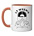 L7 Weenie Retro Baseball Humor Nostalgia Hat Fan Ceramic Mug, Orange/White