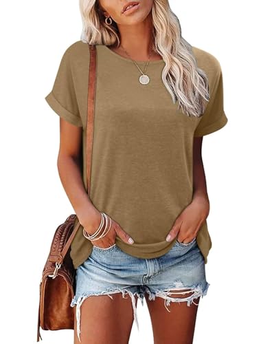 KISSMODA Summer Short Sleeve T Shirt Loose Fit Casual Dressy Women Top 2025 Trendy Ladies Fashion Blouses(S-3XL)