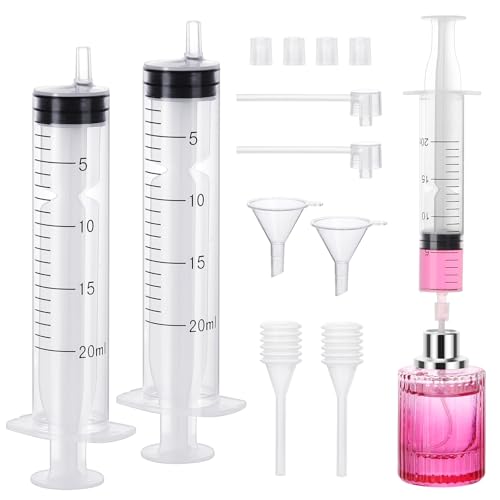 Segbeauty 20ml Perfume Refill Tool Kit, 8pcs Plastic Clear Perfume Dispenser Transfer Tool Set, 0.68oz Large Perfume Funnel Cosmetic Dispenser Pump Transfer Tool for Travel Refillable Perfume Atomizer