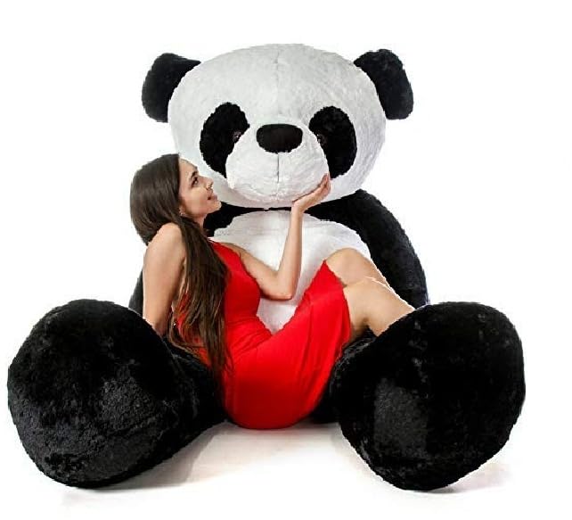 Image of Giant 5 Feet Panda - Soft Plush Toy | Big Stuffed Animal Gift for Wife, Girlfriend, Husband & Birthday (Black & White)