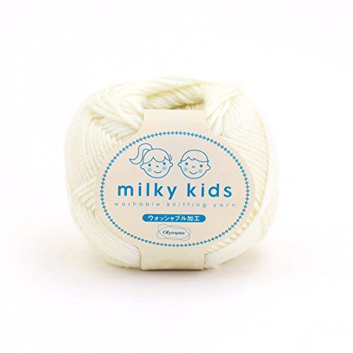 オリムパス製絲 ミルキーキッズ 毛糸 合太 Col.51 ホワイト 系 40g 約98m