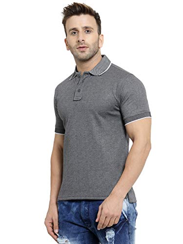 Image of Scott International Spark Polo T-shirts for Men - Bird Eye Collar neck, Half Sleeves, Cotton, Regular Fit, Stylish Branded Solid Plain tshirts for Boys