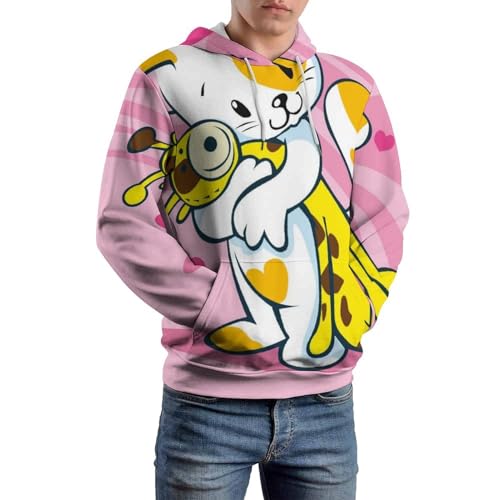 Sweats à capuche manche longue unisexe pull chat girafe taille M confortable