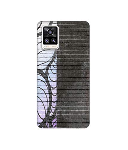 Image of Solimo Plastic Designer Black and White Brick 3D Printed Hard Back Case Backcase for Mobile Cover for Vivo V20