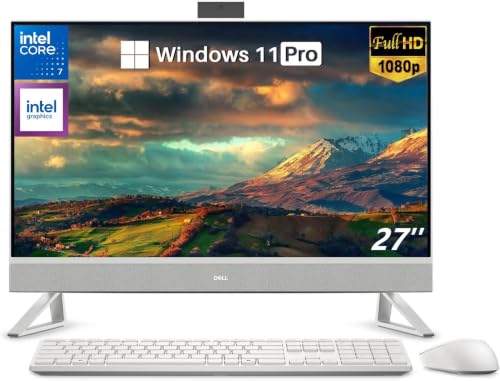 Dell 27 All-in-One Desktop Computer ec27250, 14th Intel Core 7 150U (up to 5.5 GHz), 27" FHD IPS, 16 GB DDR5 RAM, 1 TB SSD, Wi-Fi 6, Wireless KB & Mouse, Windows 11 Pro, for Business and Student