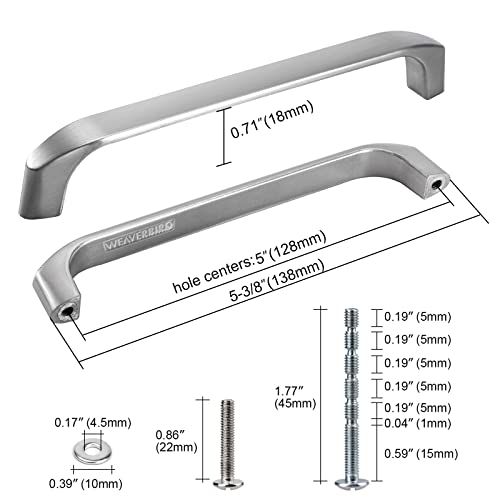 WEAVERBIRD 2 Packs Furniture Handles, Zinc Cabinet Handles, Drawer Handles, Door Handles, Kitchen - Image 3