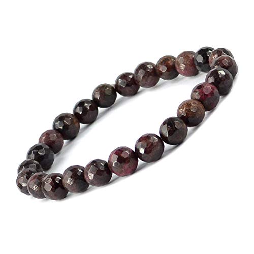 Image of Reiki Crystal Products Certified Natural Crystal Stone 8 mm Diamond Cut /Faceted Beads Bracelet for Men & Women | Reiki Charged Gemstone Bracelet | Multiple Crystal Variants Available