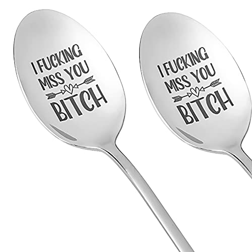 Senseware Engraved Coffee Spoon I Miss You Gift for Friend Wife Husband Daughter Son,7.75Lx1.25W inches