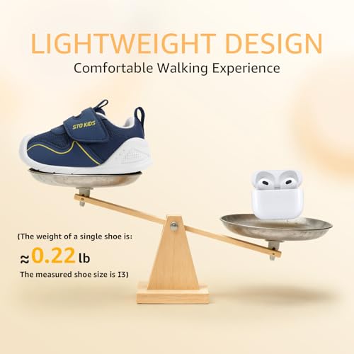 Image of STQ KIDS Baby Walking Shoes with Wide Toe Box Shoes for 6 12 18 24 Months | Baby Barefoot Shoes With Adjustable Hook-And-Loop Straps For First Steps and Daily Wear