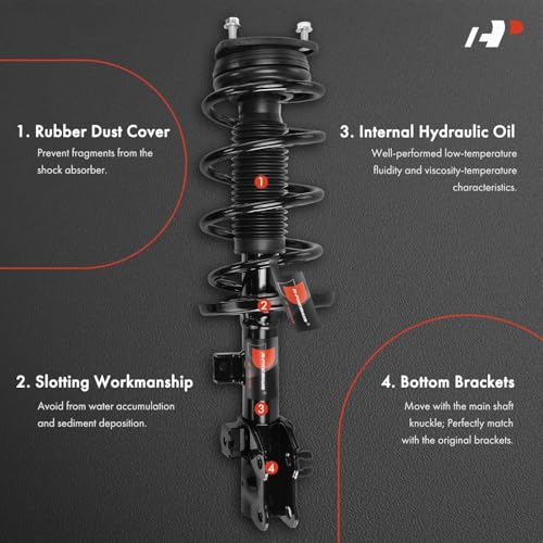 A-Premium Front Complete Struts Compatible with Mazda CX-5 CX5 2017-2021 - 2x Replacement Suspension Shock Absorber with Coil Spring Assembly by A-Premium - Image 3