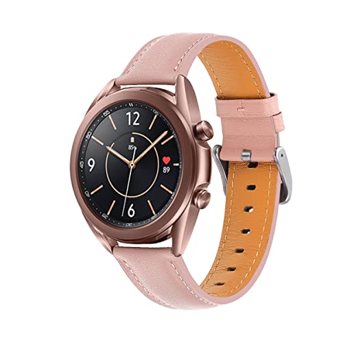 Bracelets en cuir véritable compatible avec Galaxy Watch 3 41 mm/45 mm, bracelet à libération rapide pour montre intelligente Galaxy Watch 42 mm/Watch 4 Classic/Watch 46 mm, 41mm(20mm), Cuir