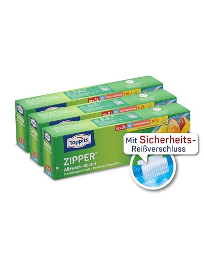 Toppits Zipper sachet plastique transparent conservation et congélation solide