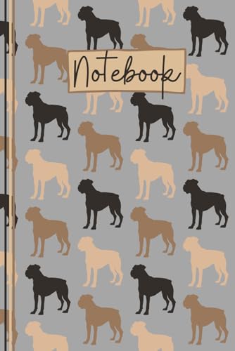 Boxer dog notebook: cute boxer dog lined journal