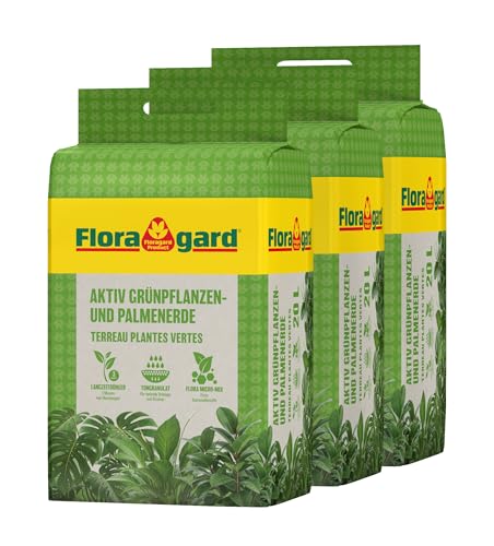 Floragard Aktiv-Grünpflanzen- und Palmenerde 3x20 L...
